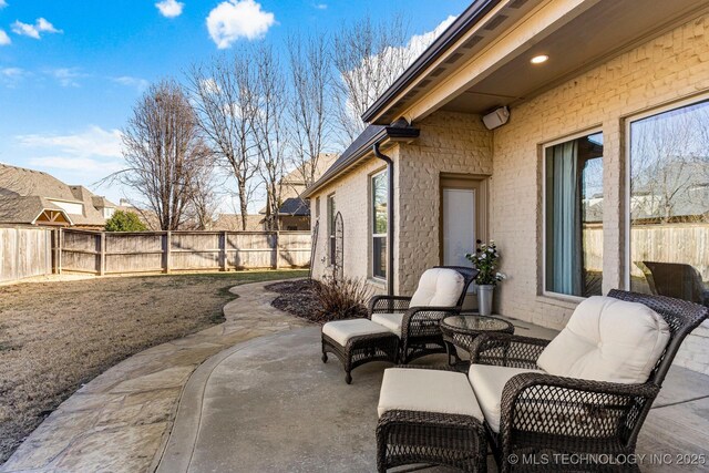 9475 E 107th Pl S, Bixby, OK 74133 - view of patio / terrace featuring a fenced backyard