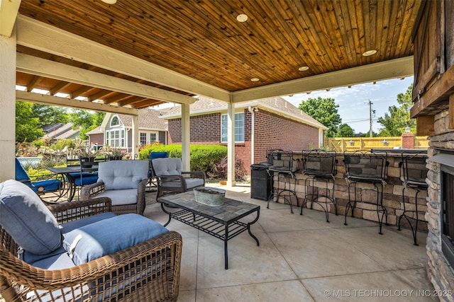 view of patio with outdoor lounge area
