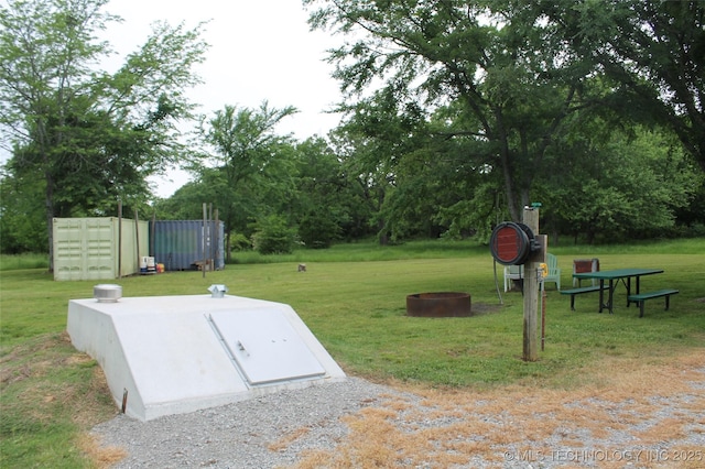 6363 S Brewer Rd, Kiowa, OK 74553 - entry to storm shelter with a lawn