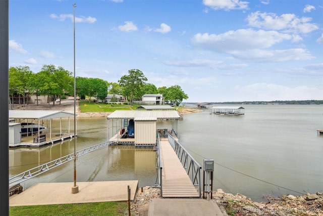 441 Ramey St, Eucha, OK 74342 - dock area featuring a water view and boat lift