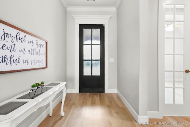 12113 S Fulton Ave E, Bixby, OK 74008 - entrance foyer featuring crown molding, light wood finished floors, and baseboards