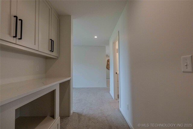 6407 N Blue Sage Dr, Owasso, OK 74055 - hall with light colored carpet and recessed lighting