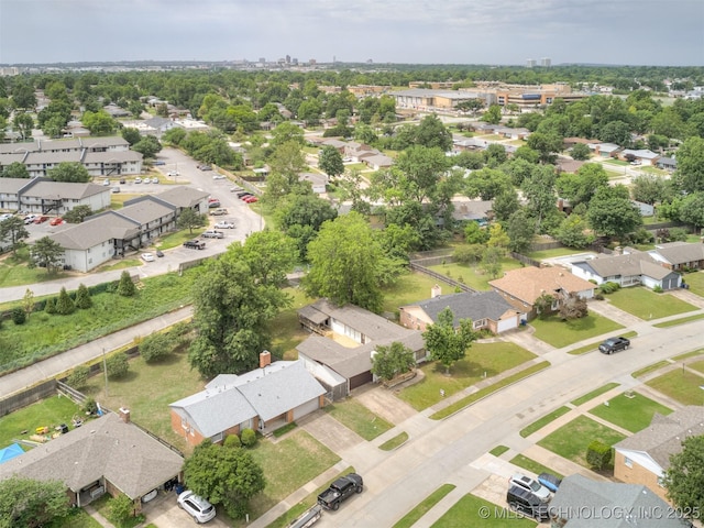 7446 E 20th St, Tulsa, OK 74112 - aerial overview of property's location with nearby suburban area
