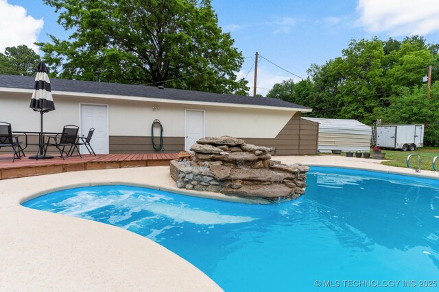11815 S 86th E Ave, Bixby, OK 74008 - swimming pool featuring a wooden deck