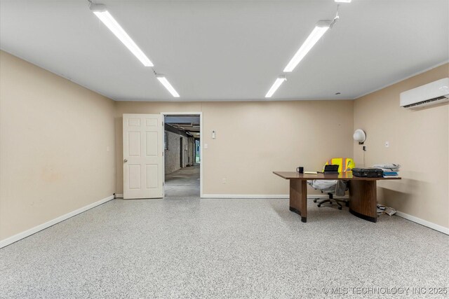 11815 S 86th E Ave, Bixby, OK 74008 - office space with a wall mounted AC, baseboards, and speckled floor