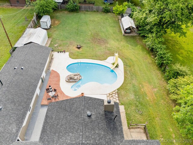 11815 S 86th E Ave, Bixby, OK 74008 - view from above of property with a pool area