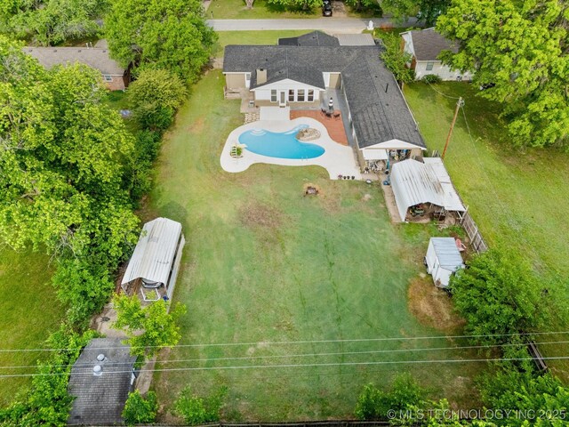 11815 S 86th E Ave, Bixby, OK 74008 - aerial view of property and surrounding area with a pool area