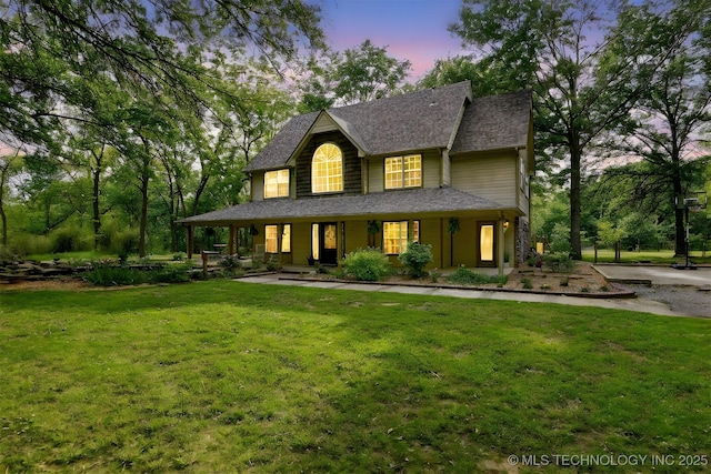 21304 S 4200th Rd, Claremore, OK 74019 - view of front of home featuring covered porch and a front lawn