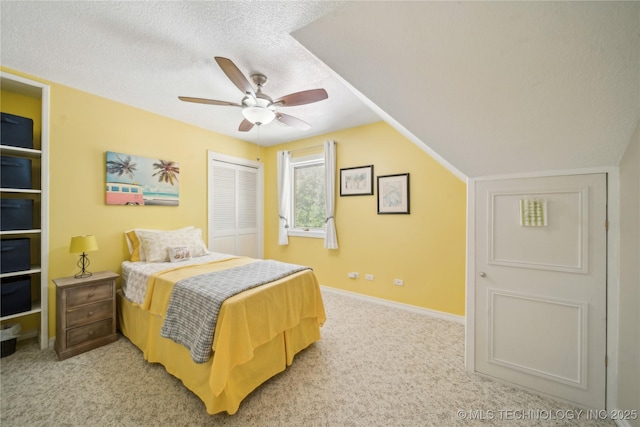 5094 N 209th W Ave, Sand Springs, OK 74063 - bedroom featuring light colored carpet, ceiling fan, a textured ceiling, baseboards, and a closet