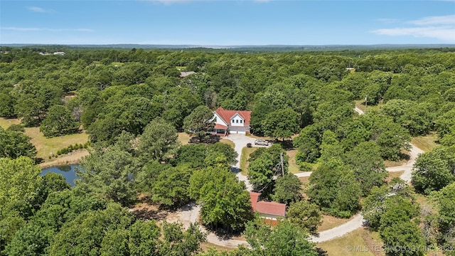 5094 N 209th W Ave, Sand Springs, OK 74063 - bird's eye view of a heavily wooded area and a nearby body of water