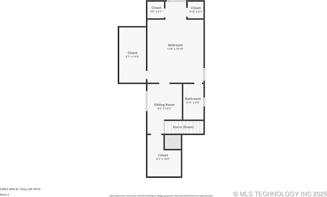 1208 E 29th St, Tulsa, OK 74114 - floor plan / room layout