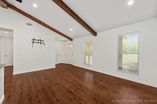 6345 W 53rd St, Tulsa, OK 74126 - unfurnished living room with baseboards, dark wood-style floors, healthy amount of natural light, and recessed lighting