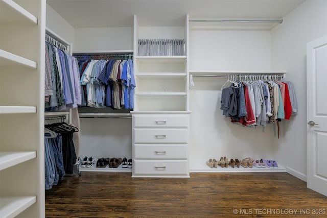 16958 E 45th St, Tulsa, OK 74134 - walk in closet featuring dark wood-style floors