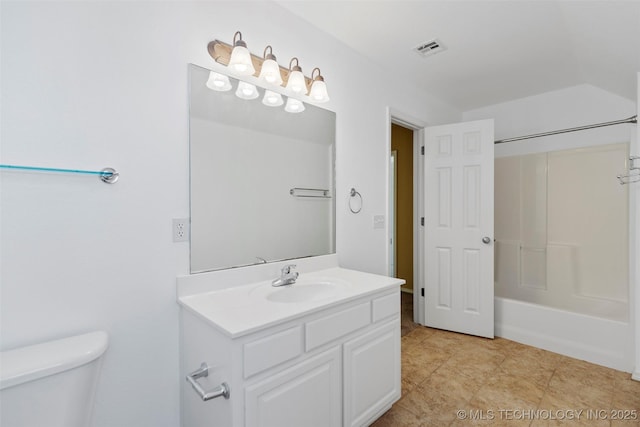 2000 W Vail St, Broken Arrow, OK 74012 - bathroom with vanity, toilet, and washtub / shower combination
