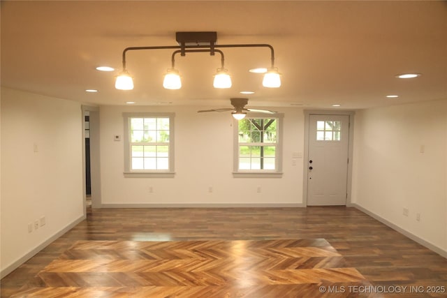 1185 E Pine St, Westville, OK 74965 - empty room with recessed lighting, baseboards, and ceiling fan