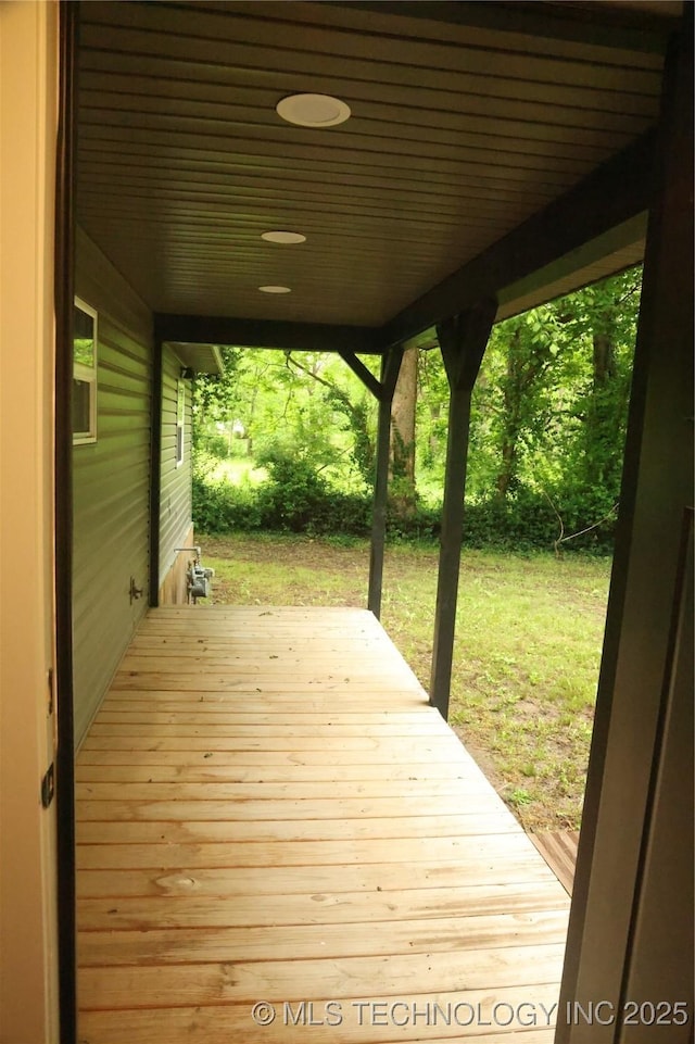 1185 E Pine St, Westville, OK 74965 - wooden deck featuring a lawn