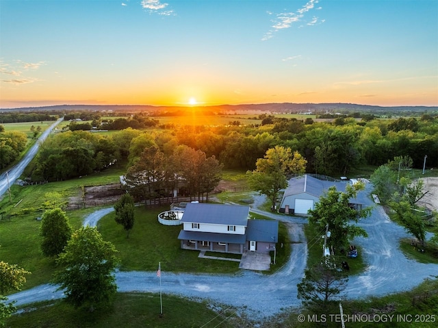 5378 W 450th Rd, Pryor, OK 74361 - view of aerial view at dusk