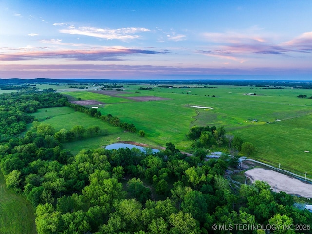 5378 W 450th Rd, Pryor, OK 74361 - aerial view at dusk of a water view and a rural view