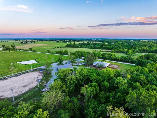 5378 W 450th Rd, Pryor, OK 74361 - aerial view at dusk of a water view
