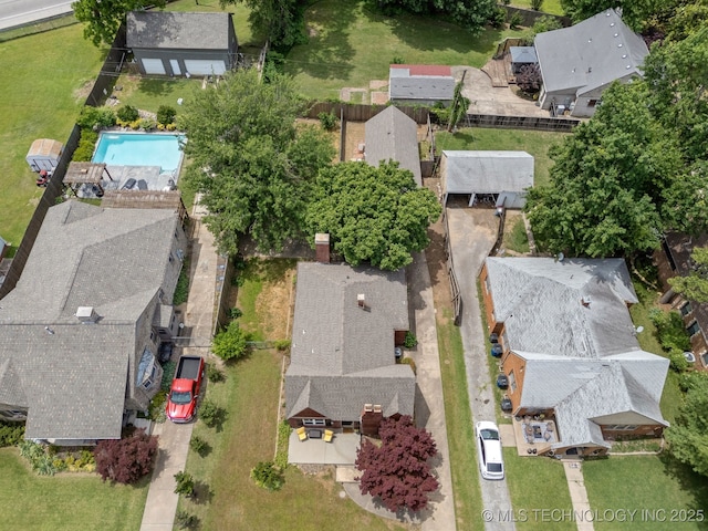 1648 S Columbia Pl, Tulsa, OK 74104 - aerial view of residential area with a pool area