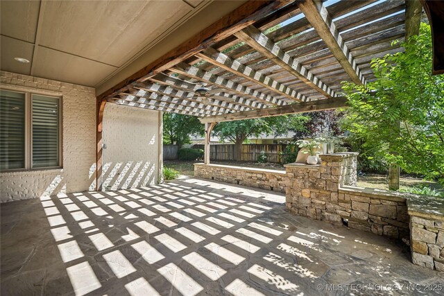 11408 S Harvard Ave, Tulsa, OK 74137 - view of patio with fence and a pergola