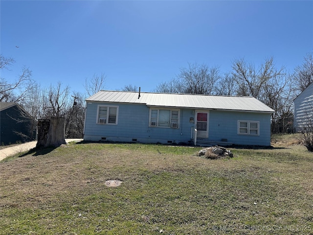 6934 E Marshall St, Tulsa, OK 74115 - single story home featuring metal roof, crawl space, and a front yard