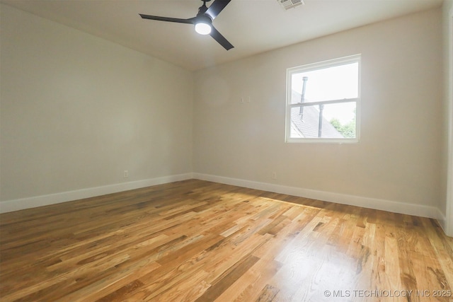 2503 S Birmingham Ave, Tulsa, OK 74114 - spare room with baseboards, light wood-style flooring, and ceiling fan