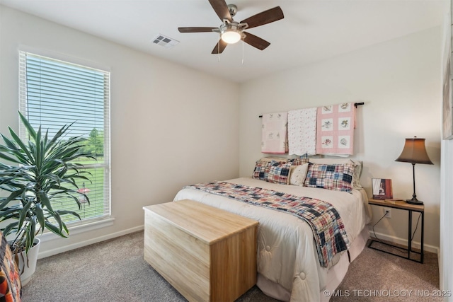 9429 Bryan Rd, Shawnee, OK 74855 - bedroom with carpet flooring, baseboards, and ceiling fan