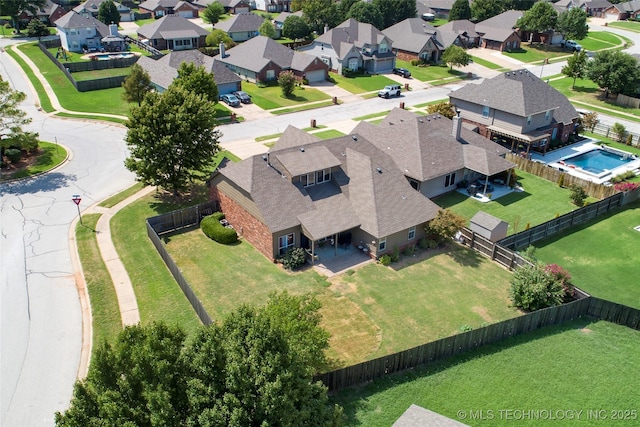 1901 N 8th St, Broken Arrow, OK 74012 - aerial perspective of suburban area with a pool