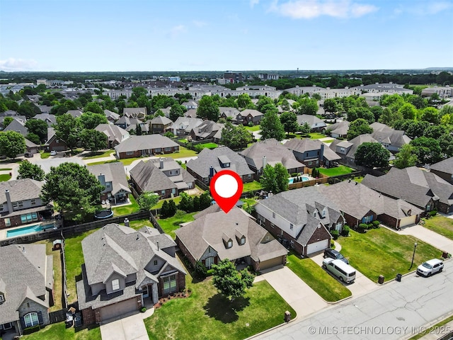 aerial view of residential area