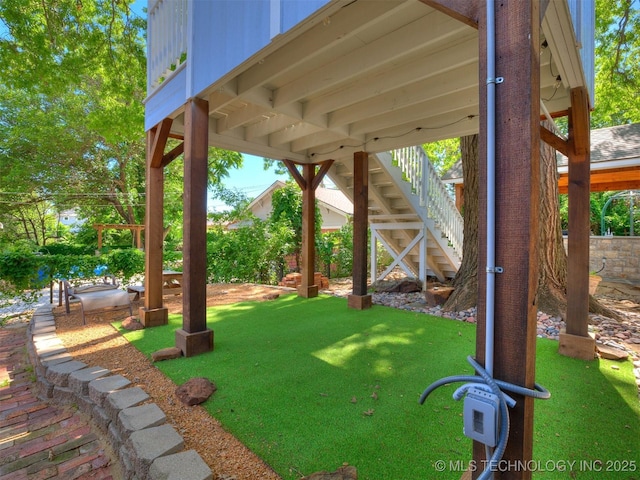 1618 S Rockford Ave, Tulsa, OK 74120 - view of green lawn featuring stairs
