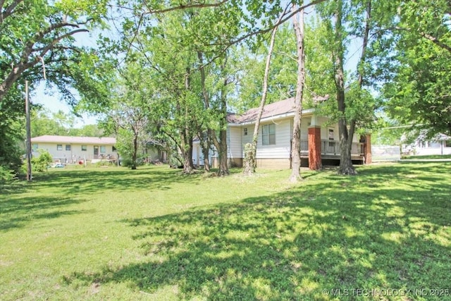 view of grassy yard