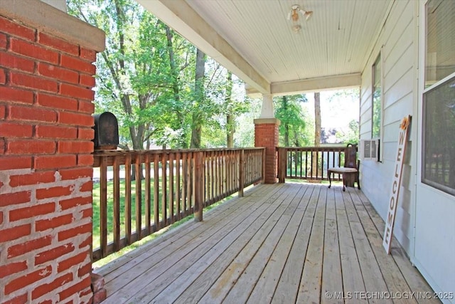 deck with covered porch
