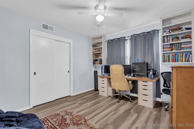 1903 Robison, Ardmore, OK 73401 - office space with wood finished floors, ceiling fan, and baseboards