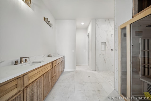 2607 E 135th Dr S, Bixby, OK 74008 - bathroom with a sink and recessed lighting