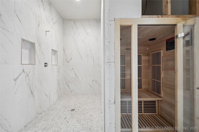2607 E 135th Dr S, Bixby, OK 74008 - bathroom with a sauna and a marble finish shower