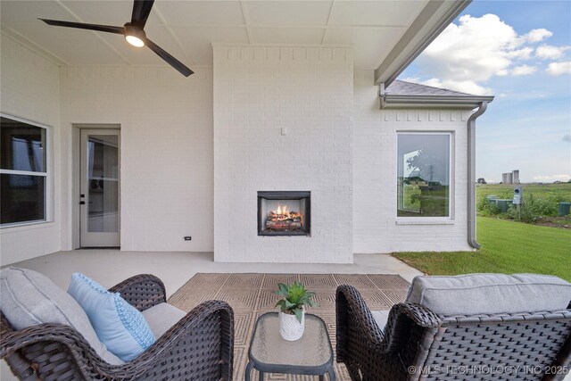 2607 E 135th Dr S, Bixby, OK 74008 - view of patio / terrace with a ceiling fan and outdoor lounge area