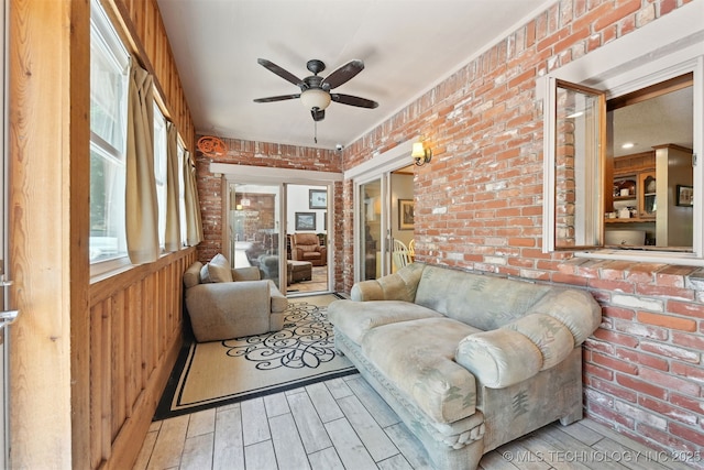 2956 E 69th St, Tulsa, OK 74136 - sunroom featuring a ceiling fan