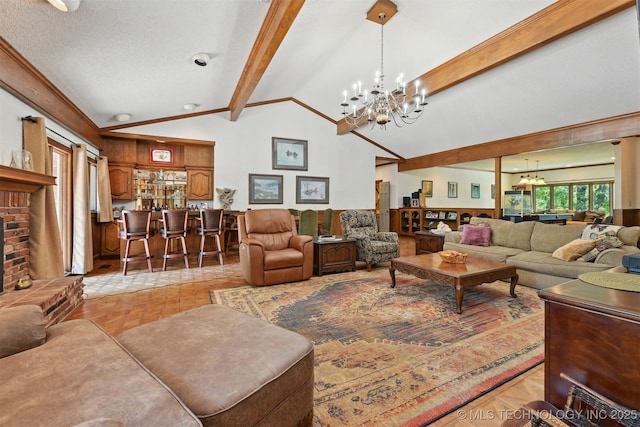 2956 E 69th St, Tulsa, OK 74136 - living room featuring a chandelier