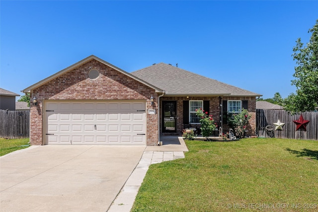 23218 Bessie Blvd, Claremore, OK 74019 - view of front of property featuring driveway, an attached garage, brick siding, and roof with shingles
