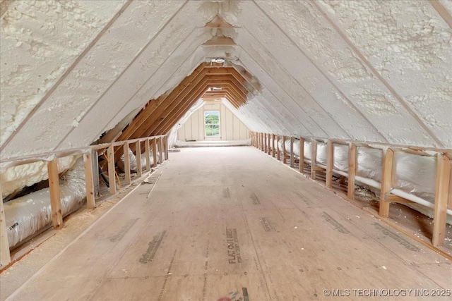 view of attic