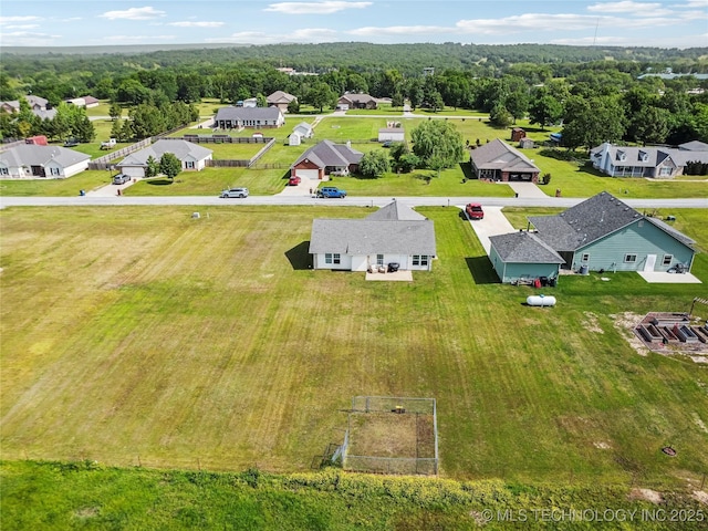 aerial view of residential area