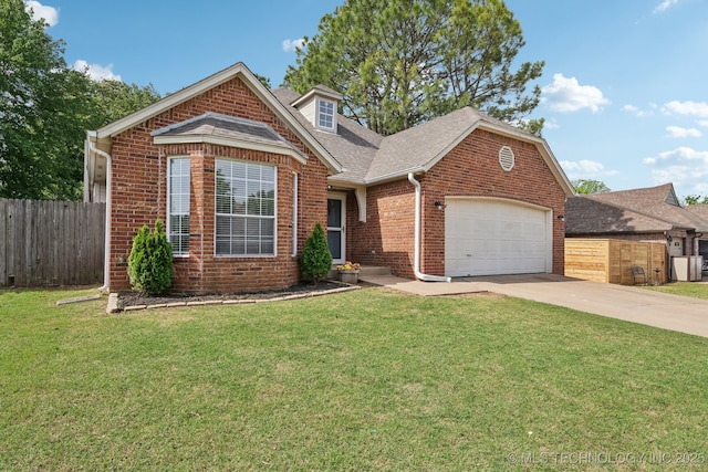 1414 W 114th St, Jenks, OK 74037 - view of front of home with brick siding, an attached garage, driveway, and roof with shingles