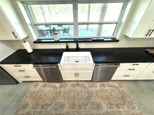116645 S 4215th Rd, Eufaula, OK 74432 - kitchen featuring dishwasher, white cabinetry, and a sink
