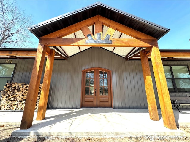 116645 S 4215th Rd, Eufaula, OK 74432 - view of exterior entry featuring french doors and a patio