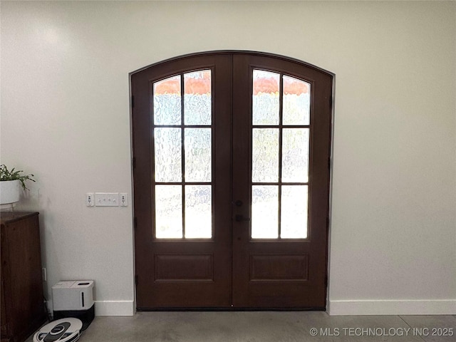 116645 S 4215th Rd, Eufaula, OK 74432 - doorway to outside featuring french doors and baseboards