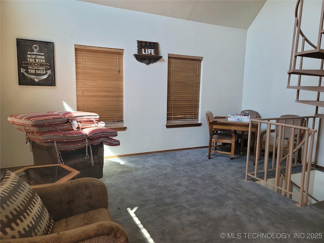 363 W 1700th Rd, Stigler, OK 74432 - living room with carpet flooring and baseboards