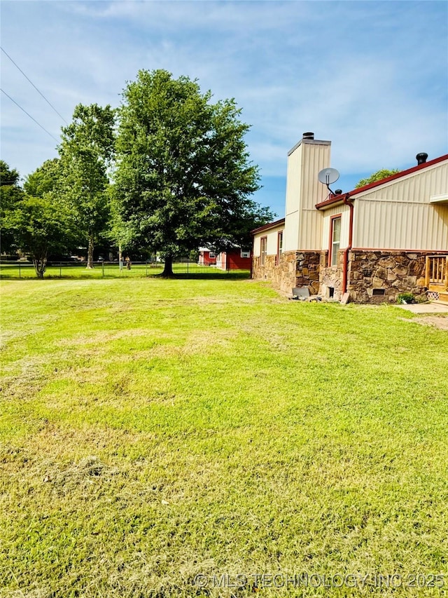 view of grassy yard