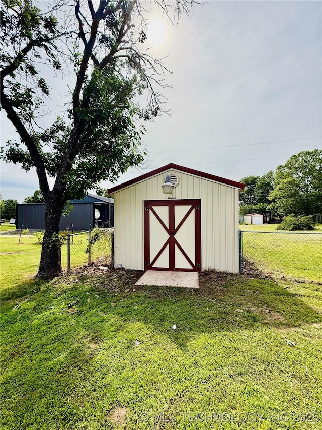 view of shed