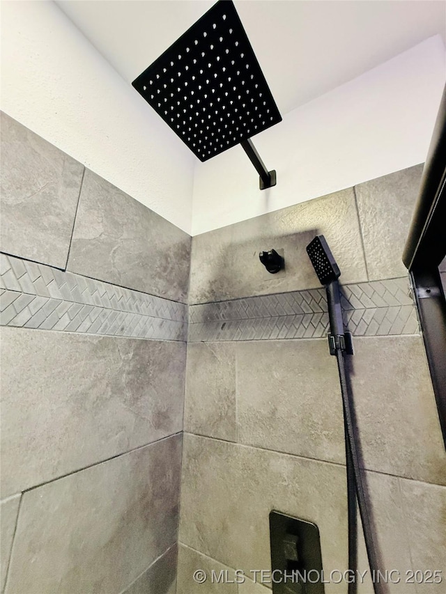 bathroom view of a tile shower